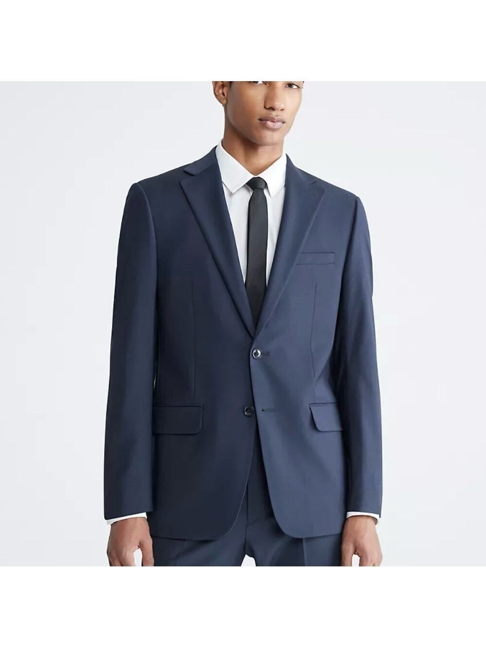 Calvin Klein Men’s Slim Fit Navy Wool Suit Jacket Blazer Sport Coat 42 Large
